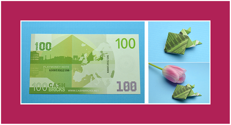 Geldscheine falten Frosch 100 Euro